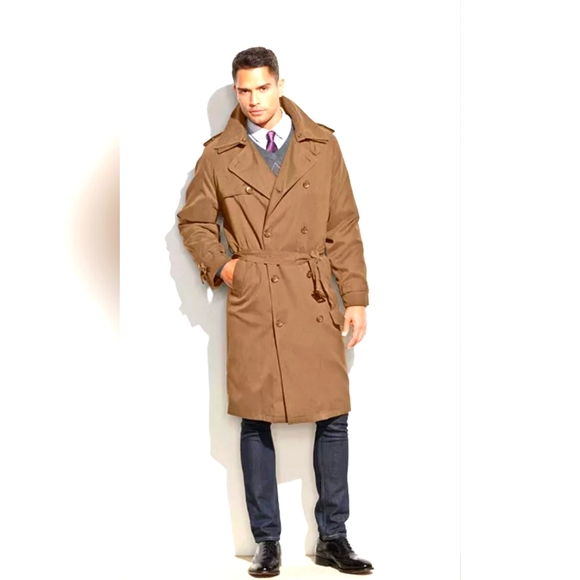 London Fog Double Breasted Men's trench coat 40 regular - Picture 1 of 16